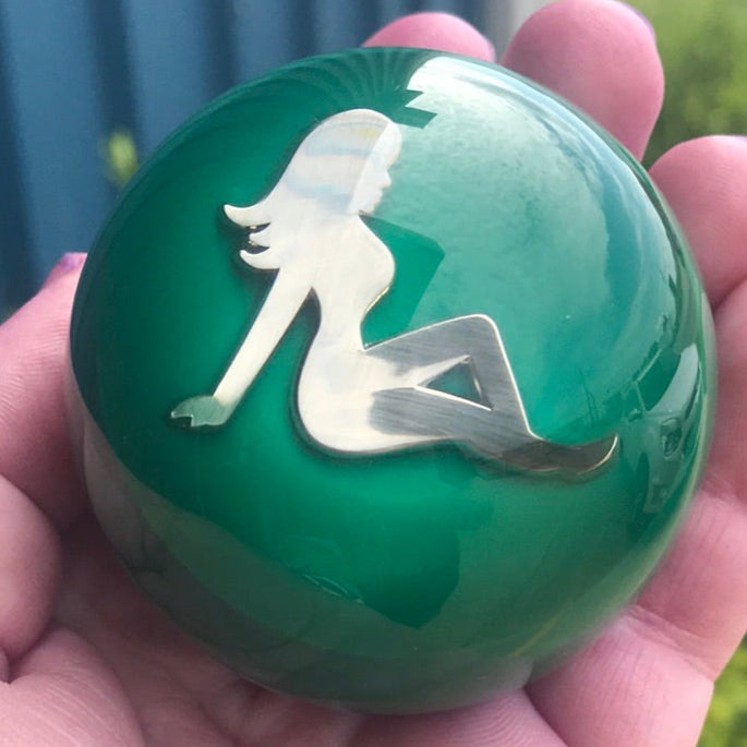 Mudflap Girl 2.25" diameter round gear shift knob