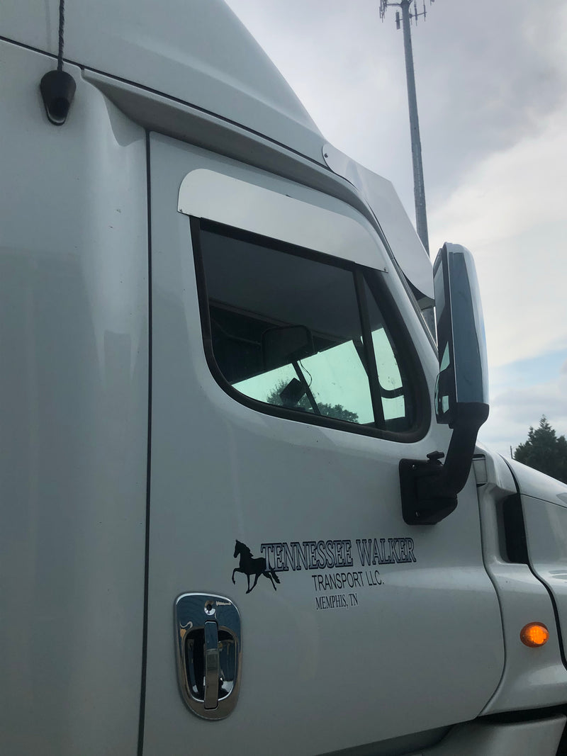 Freightliner Cascadia 2008-2017 stainless steel 5" chopped look ventshades - PAIR