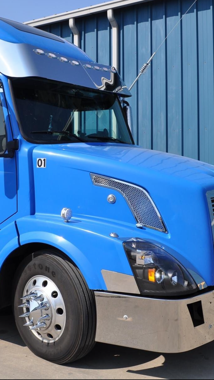 Volvo stainless steel 6" chopped look door window ventshade - PAIR