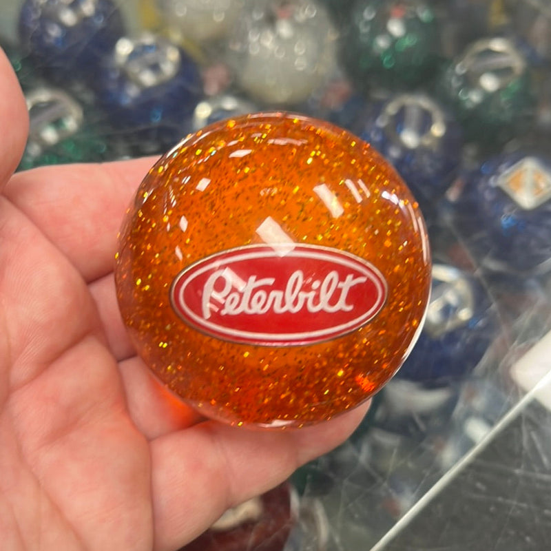 Peterbilt logo 2.25" diameter round gear shift knob
