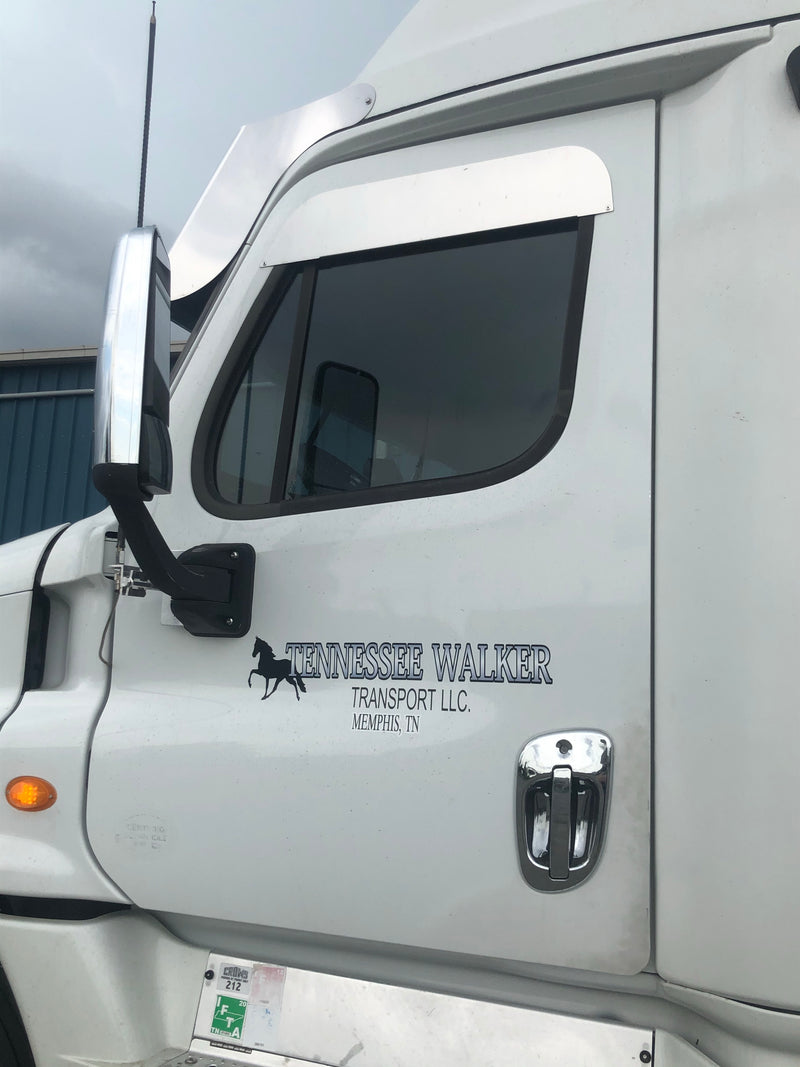 Freightliner Cascadia 2008-2017 stainless steel 5" chopped look ventshades - PAIR