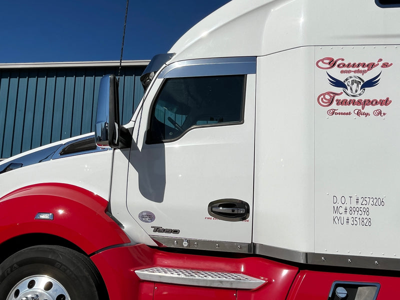 Kenworth T680/T880 stainless steel door handle surround - PAIR