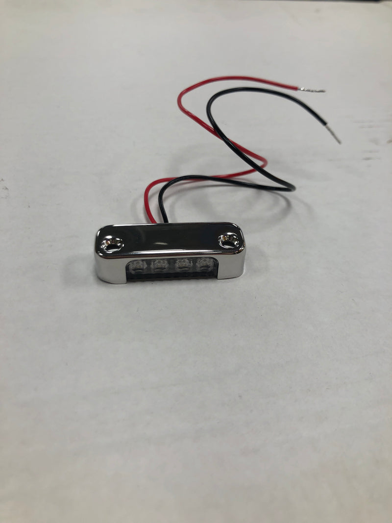 "Dragon" 4 diode LED strip light w/chrome housing - Red