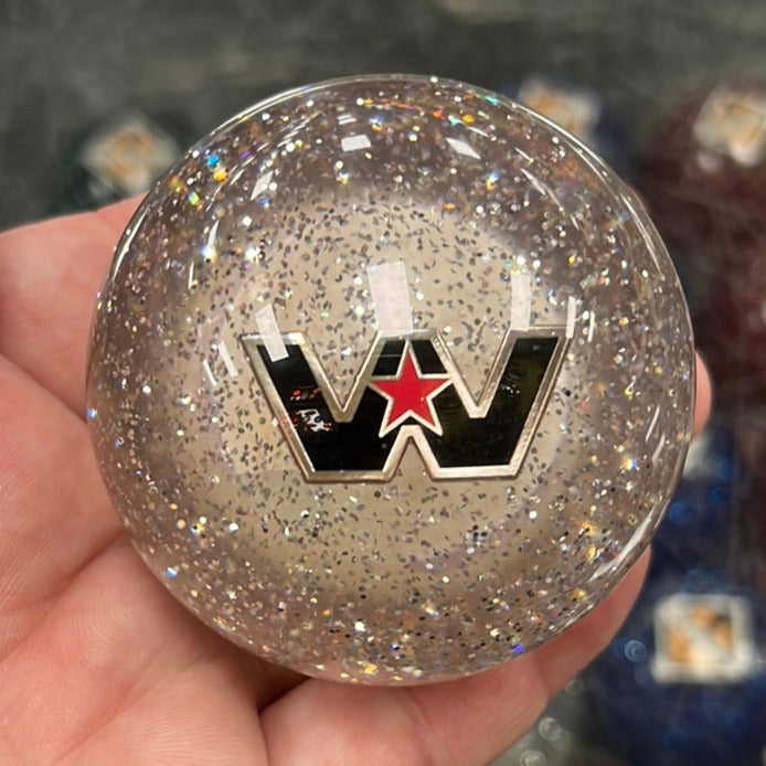Western Star logo 2.25" diameter round gear shift knob