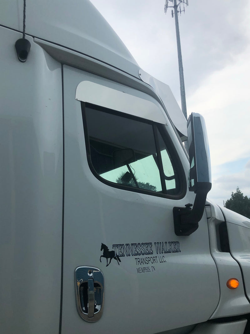 Freightliner Cascadia 2008-2017 stainless steel 5" chopped look ventshades - PAIR