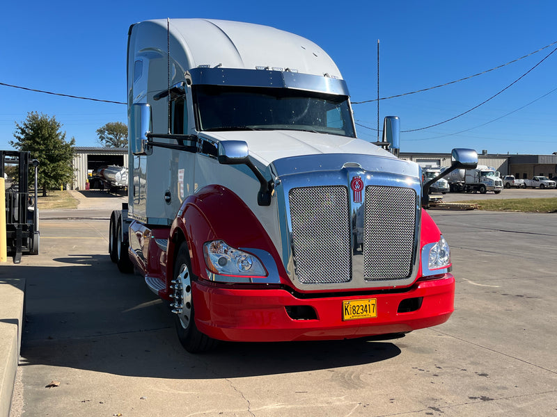 Kenworth T680 stainless steel side hood trim - 4 piece kit