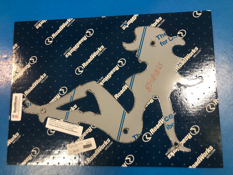 Stainless steel mudflap cowgirl cutout w/bolt-through holes - 11" x 16"