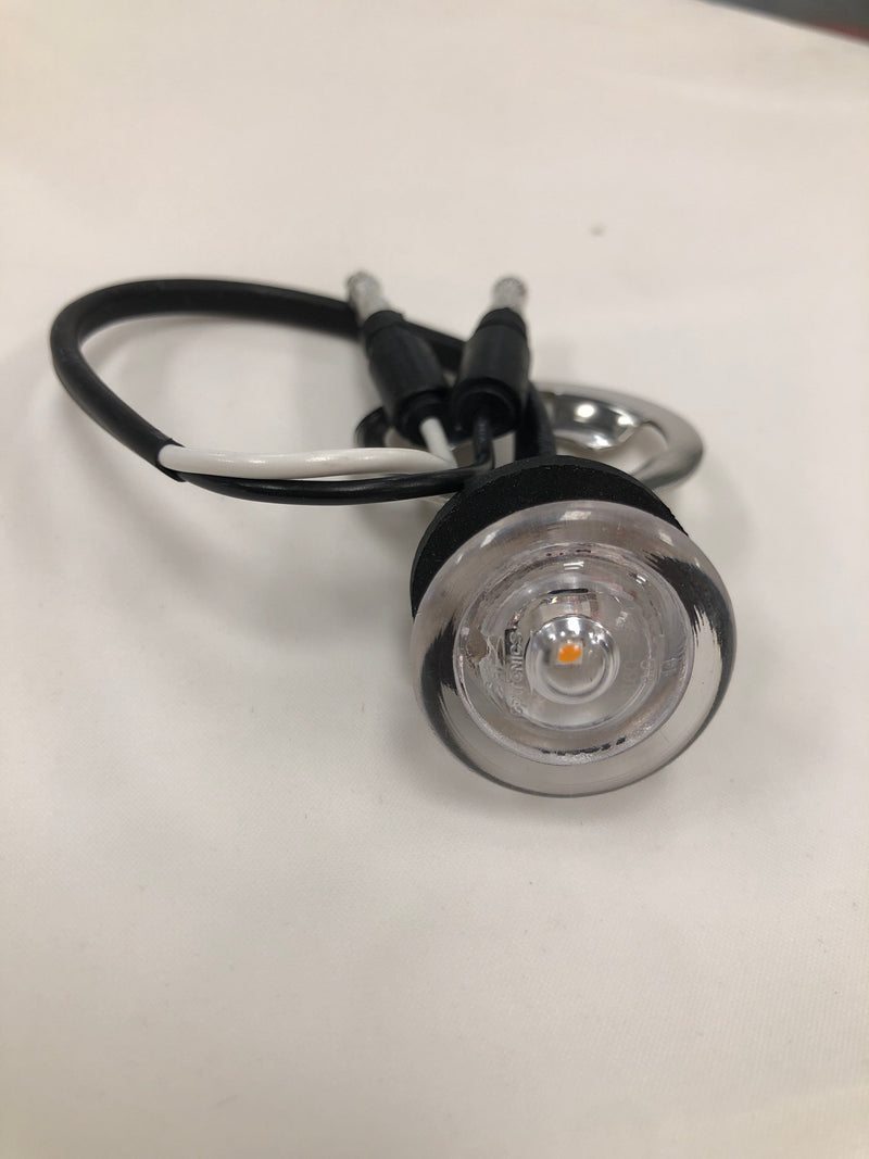Amber 1" bulls-eye single diode LED marker light - CLEAR lens