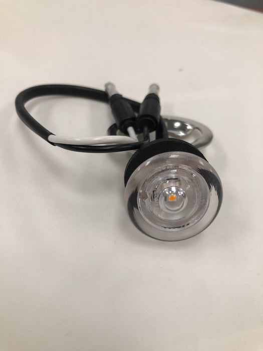 Amber 1" bulls-eye single diode LED marker light - CLEAR lens