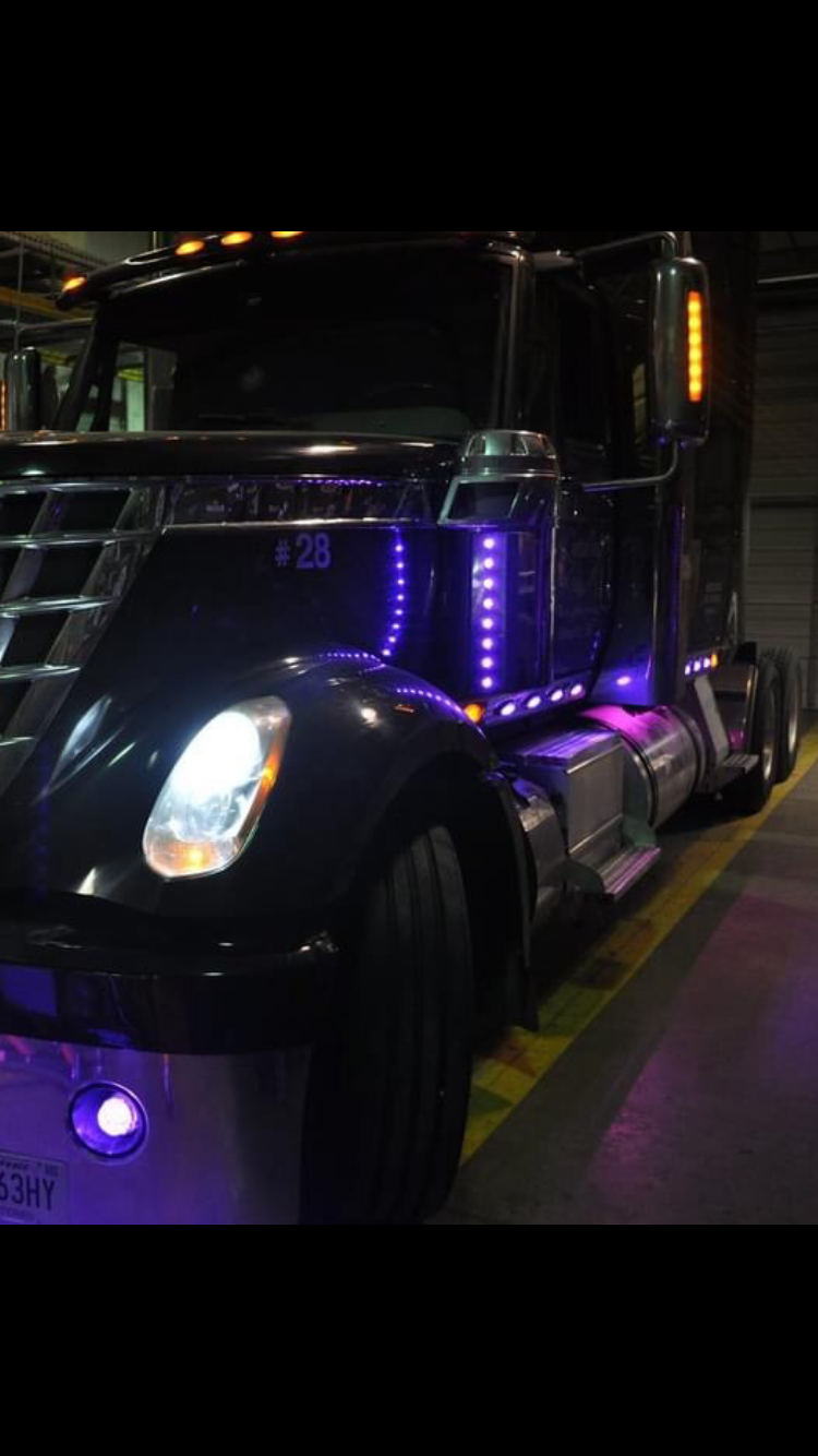 Dual Revolution Amber/Purple 1" mini button LED marker light - CLEAR lens