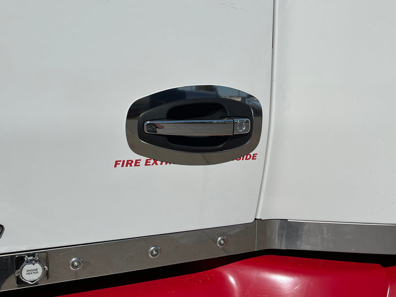 Kenworth T680/T880 stainless steel door handle surround - PAIR