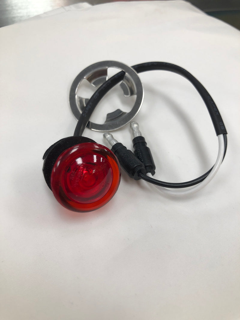 Red 1" bulls-eye single diode LED marker light w/bullet plugs - no bezel
