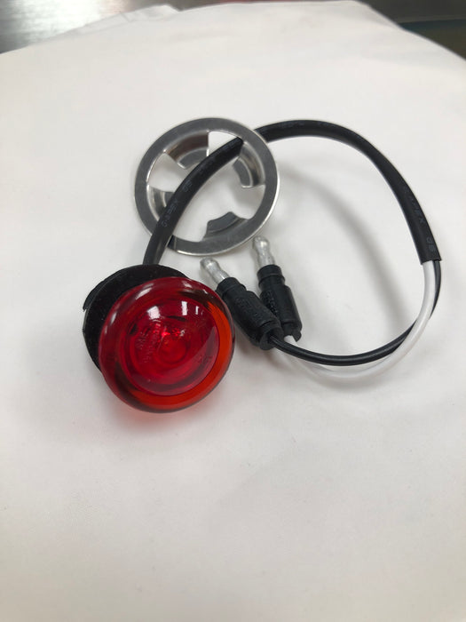 Red 1" bulls-eye single diode LED marker light w/bullet plugs - no bezel