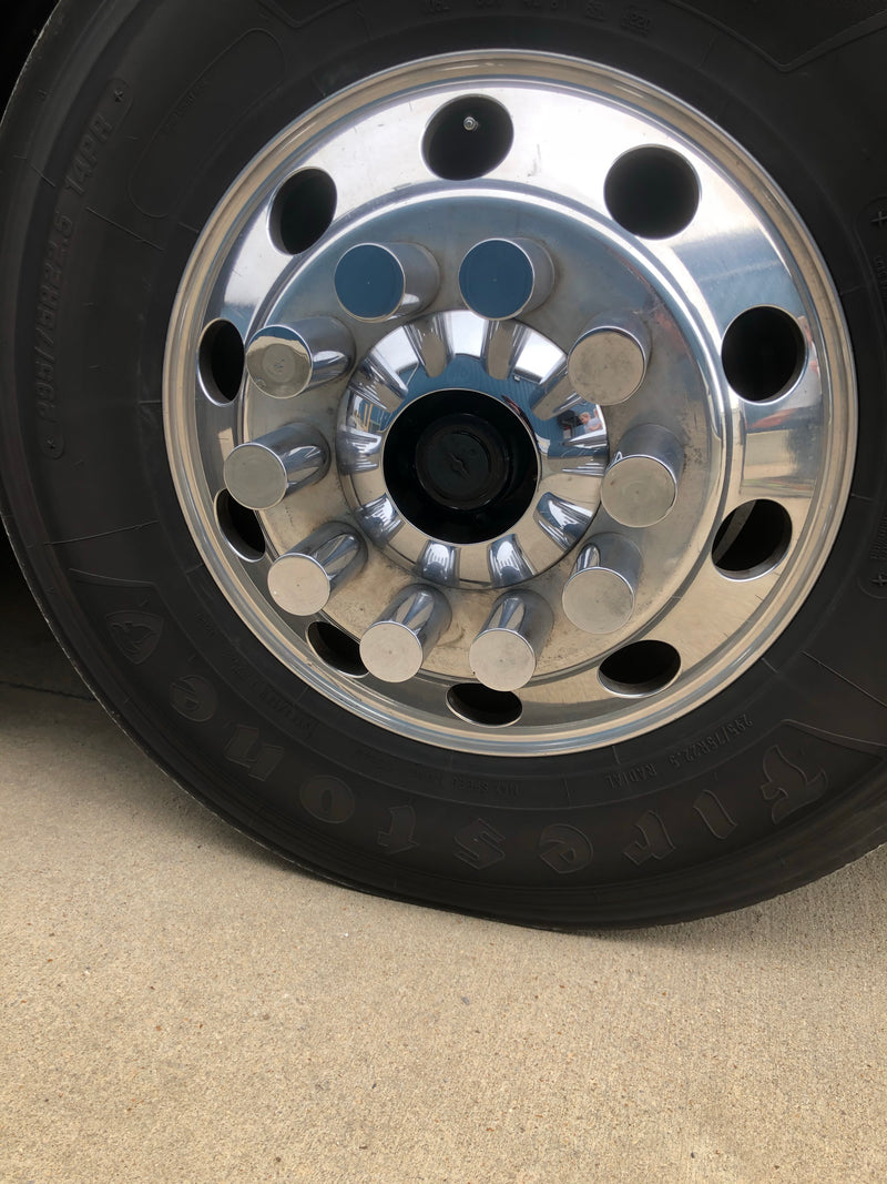 33mm chrome plastic 4.25" extra-long flat-top cylinder screw-on lugnut cover - GG/10246