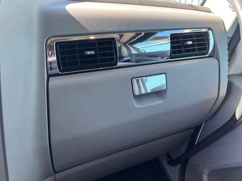 Kenworth T680 chrome plastic upper glove box/air conditioner vent trim