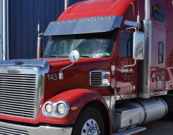 Freightliner Century/Columbia -2003 stainless steel above door visor extension trim - PAIR