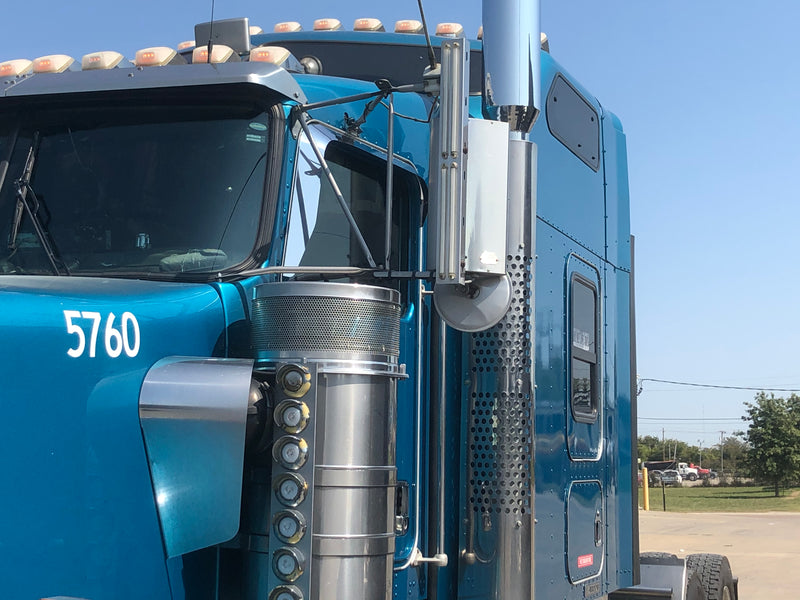 Kenworth w/Daylite Door stainless steel door window shade rain deflector - PAIR