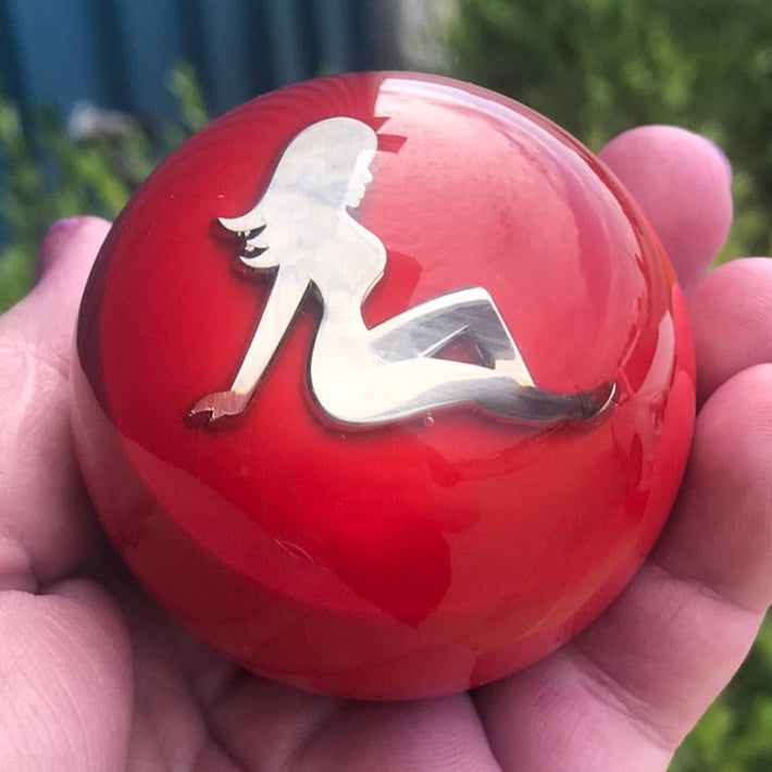 Mudflap Girl 2.25" diameter round gear shift knob