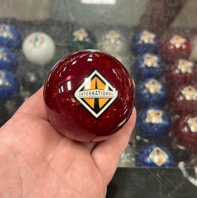 International logo 2.25" diameter round gear shift knob