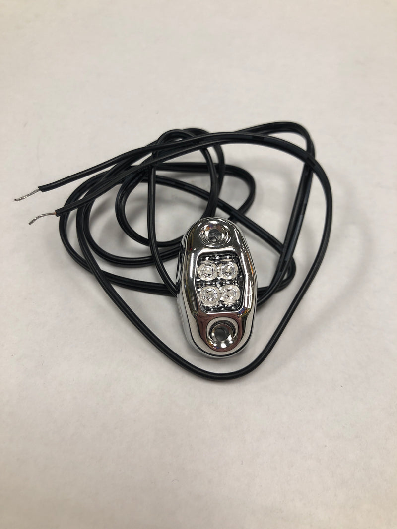 "Dragon" 4 diode LED oval auxiliary light w/chrome cover - Ultraviolet