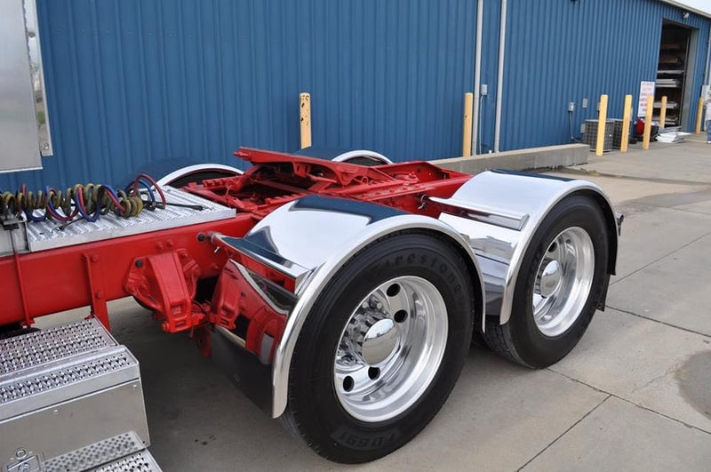 80" 16 gauge stainless steel half moon fender w/rolled edges - PAIR