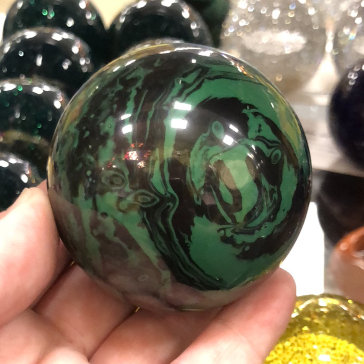 Marbleized Green/Black 2.25" diameter round gear shift knob w/ 1/2" x 13 adapter