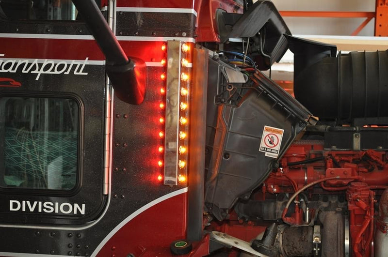 17" x 2-3/4" stainless steel firewall light bracket with 10 3/4" light holes ONLY - PAIR