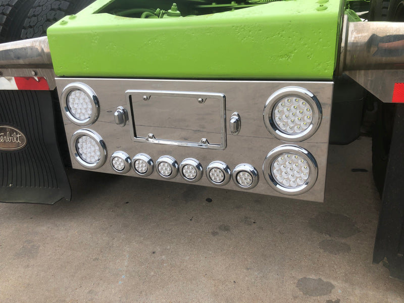 Dual Revolution 12" stainless steel rear center panel w/back, ALL Red/White LED lights