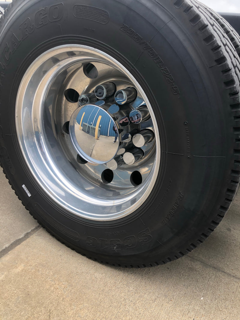 33mm chrome plastic 4.25" extra-long flat-top cylinder screw-on lugnut cover - GG/10246