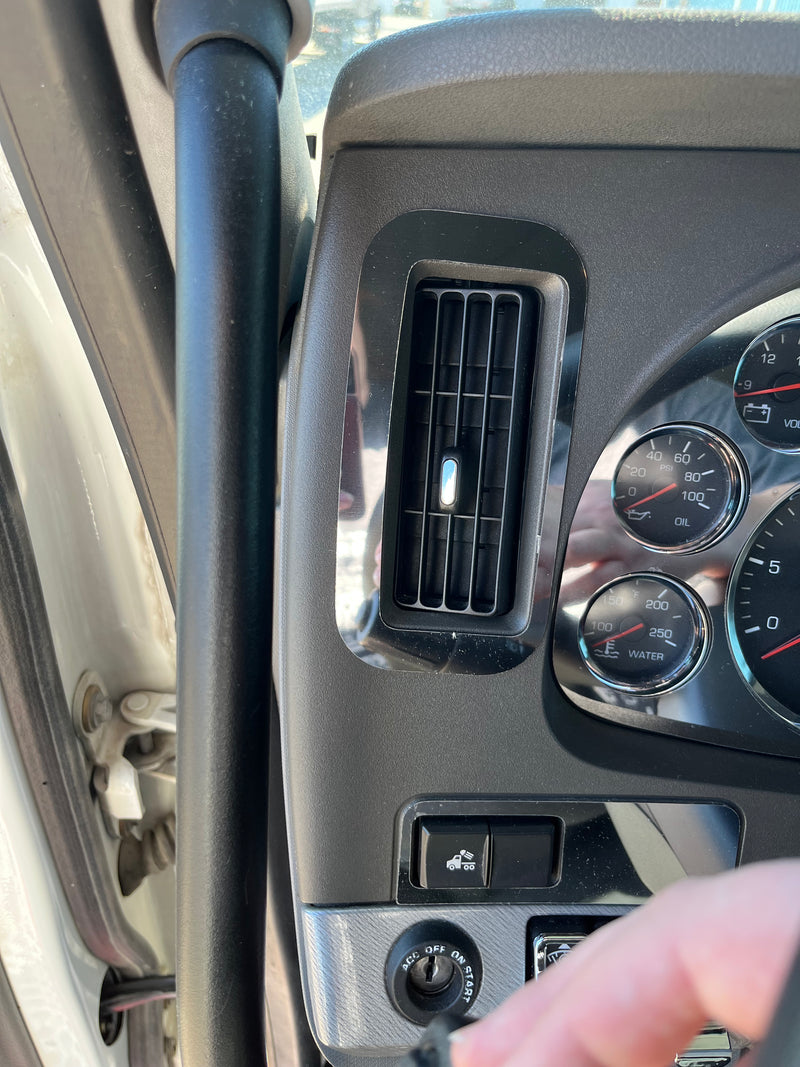 Kenworth T680/T880 stainless steel driver's side end dash vent surround